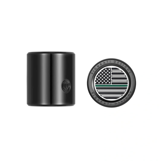 Cubierta de palanca de cambio de talón y punta - Bandera estadounidense de acero inoxidable/línea verde negra 