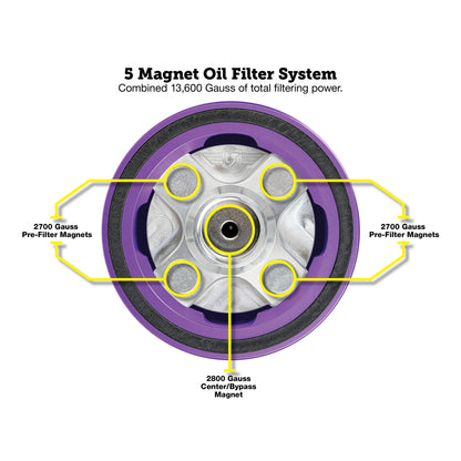 Performance Magnetic Oil Filter for Harley-Davidson (1984-2026) - Purple