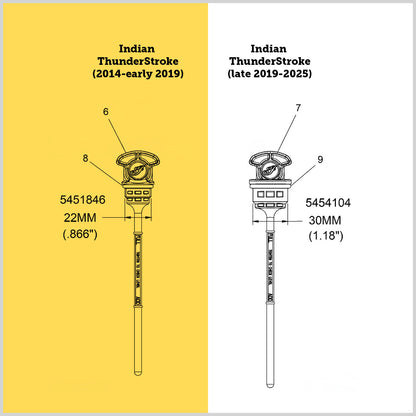 Magnetic Dipstick for Indian ThunderStroke (2014-early 2019) - Curved Silver