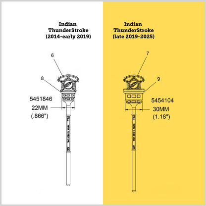 Magnetic Dipstick for Indian ThunderStroke (late 2019-2025) - Curved Black