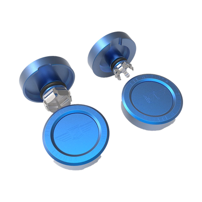 Performance Aluminum Front Axle Nut Covers - Blue