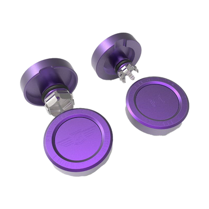Performance Aluminum Front Axle Nut Covers - Purple