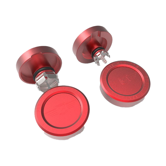 Performance Aluminum Front Axle Nut Covers - Red