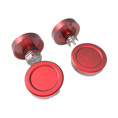 Performance Aluminum Front Axle Nut Covers - Red