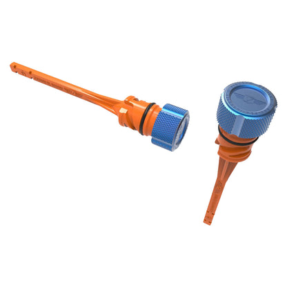 Performance Magnetic Dipstick for Harley-Davidson M8 Softail (2018-2025) - Knurled Blue