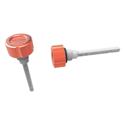 Performance Magnetic Transmission Dipstick for Harley-Davidson - Knurled Orange