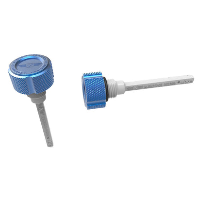 Performance Magnetic Transmission Dipstick for Harley-Davidson - Knurled Blue