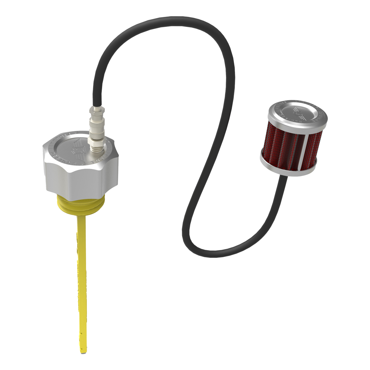 Performance Vented Dipstick for Harley-Davidson Touring M8 (2017-2025) - Curved Silver
