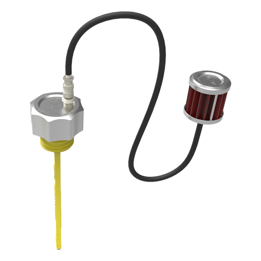 Performance Vented Dipstick for Harley-Davidson Touring M8 (2017-2025) - Curved Silver