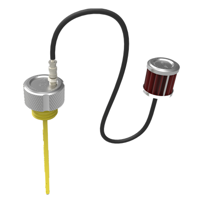 Performance Vented Dipstick for Harley-Davidson Touring M8 (2017-2025) - Knurled Silver