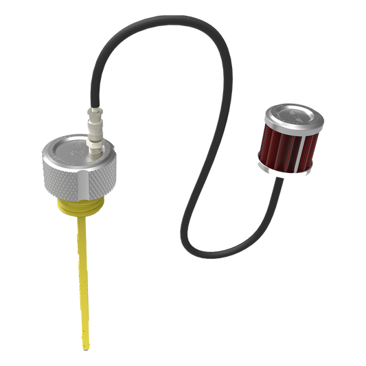 Performance Vented Dipstick for Harley-Davidson Touring M8 (2017-2025) - Knurled Silver