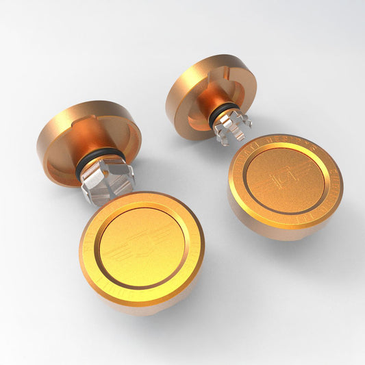 Performance Aluminum Front Axle Nut Covers - Gold