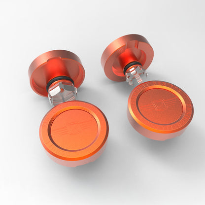 Performance Aluminum Front Axle Nut Covers - Orange