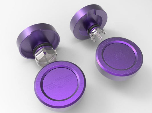 Performance Aluminum Front Axle Nut Covers - Purple