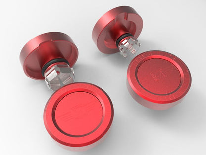 Performance Aluminum Front Axle Nut Covers - Red