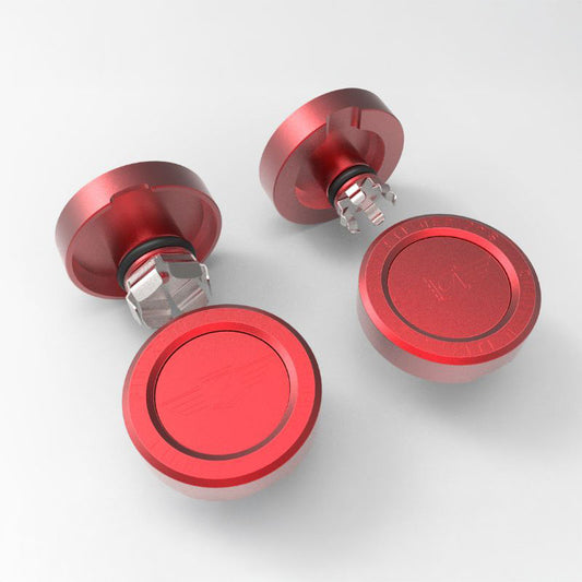 Performance Aluminum Front Axle Nut Covers - Red