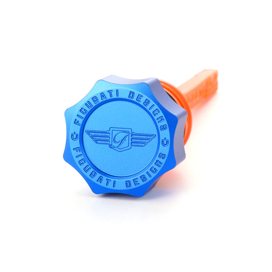 Performance Magnetic Dipstick for Harley-Davidson M8 Softail (2018-2025) - Curved Blue