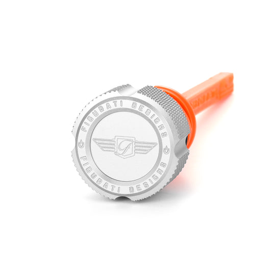 Performance Magnetic Dipstick for Harley-Davidson M8 Softail (2018-2025) - Knurled Raw Silver