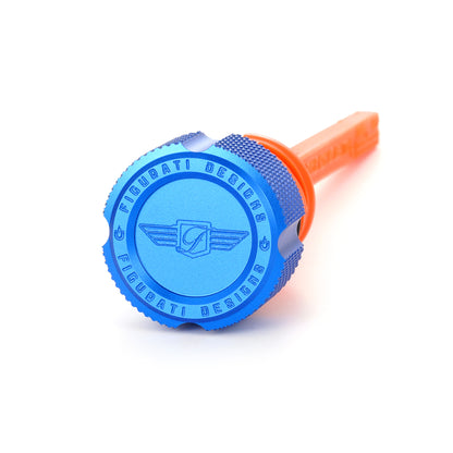 Performance Magnetic Dipstick for Harley-Davidson M8 Softail (2018-2025) - Knurled Blue