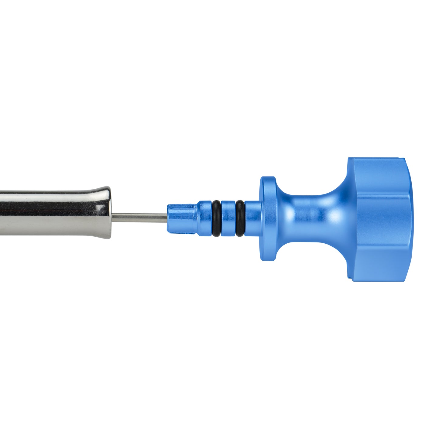 Performance Magnetic Engine Oil Dipstick for Chevrolet 265-400 Small Block - Curved Blue