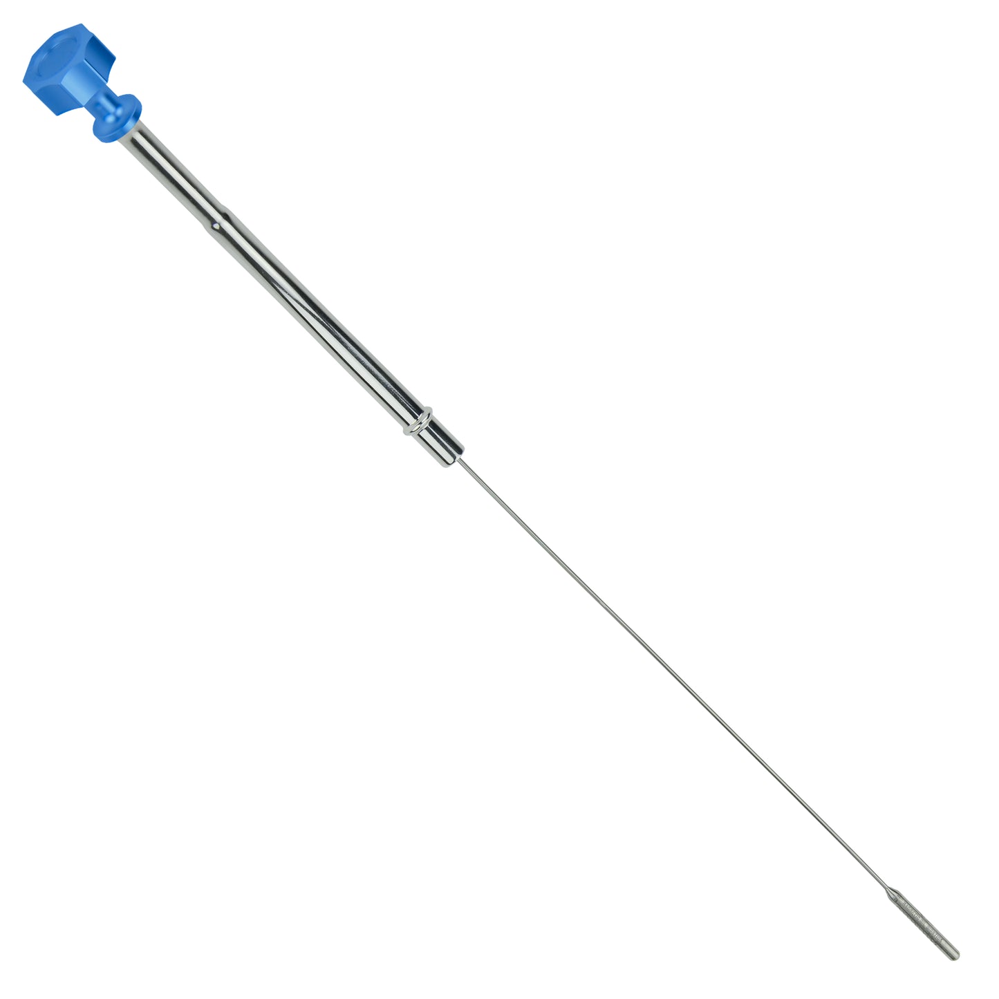 Performance Magnetic Engine Oil Dipstick for Chevrolet 265-400 Small Block - Curved Blue