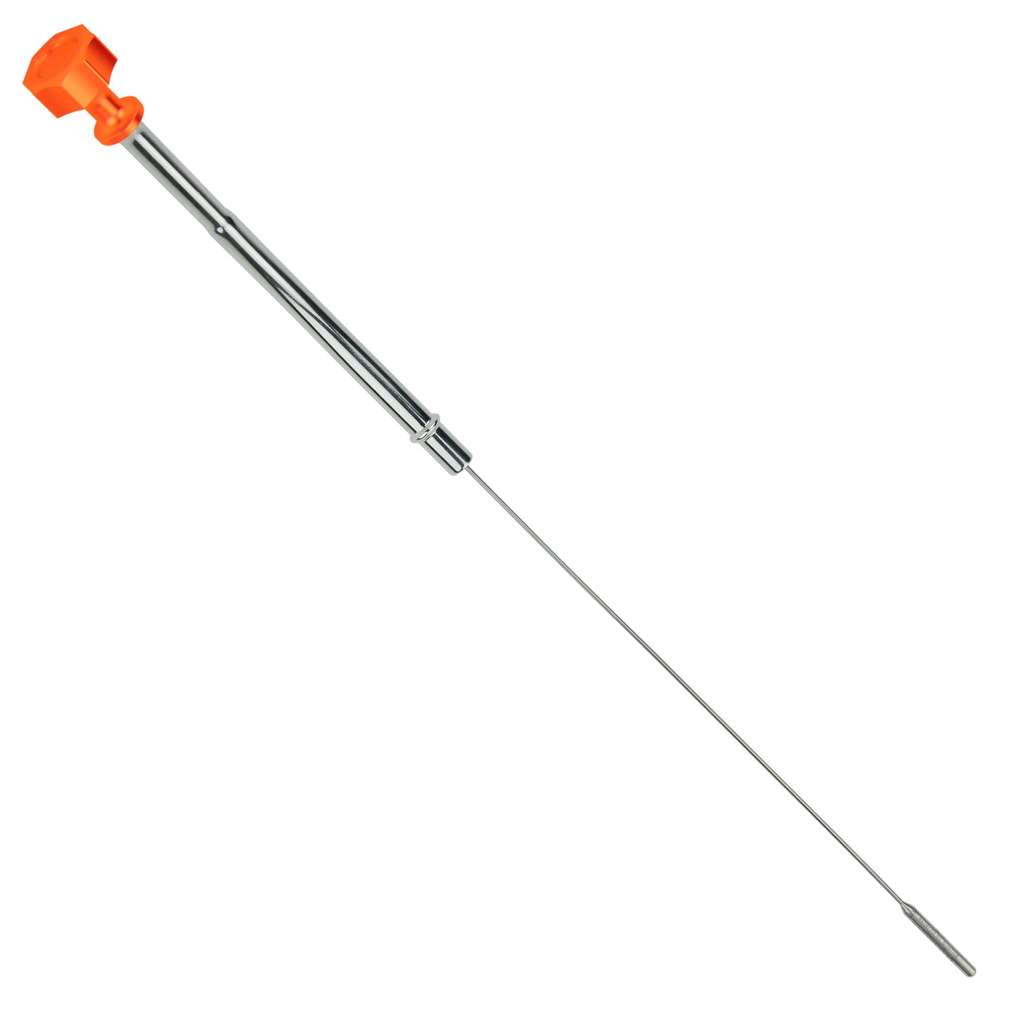 Performance Magnetic Engine Oil Dipstick for Chevrolet 265-400 Small Block - Curved Orange