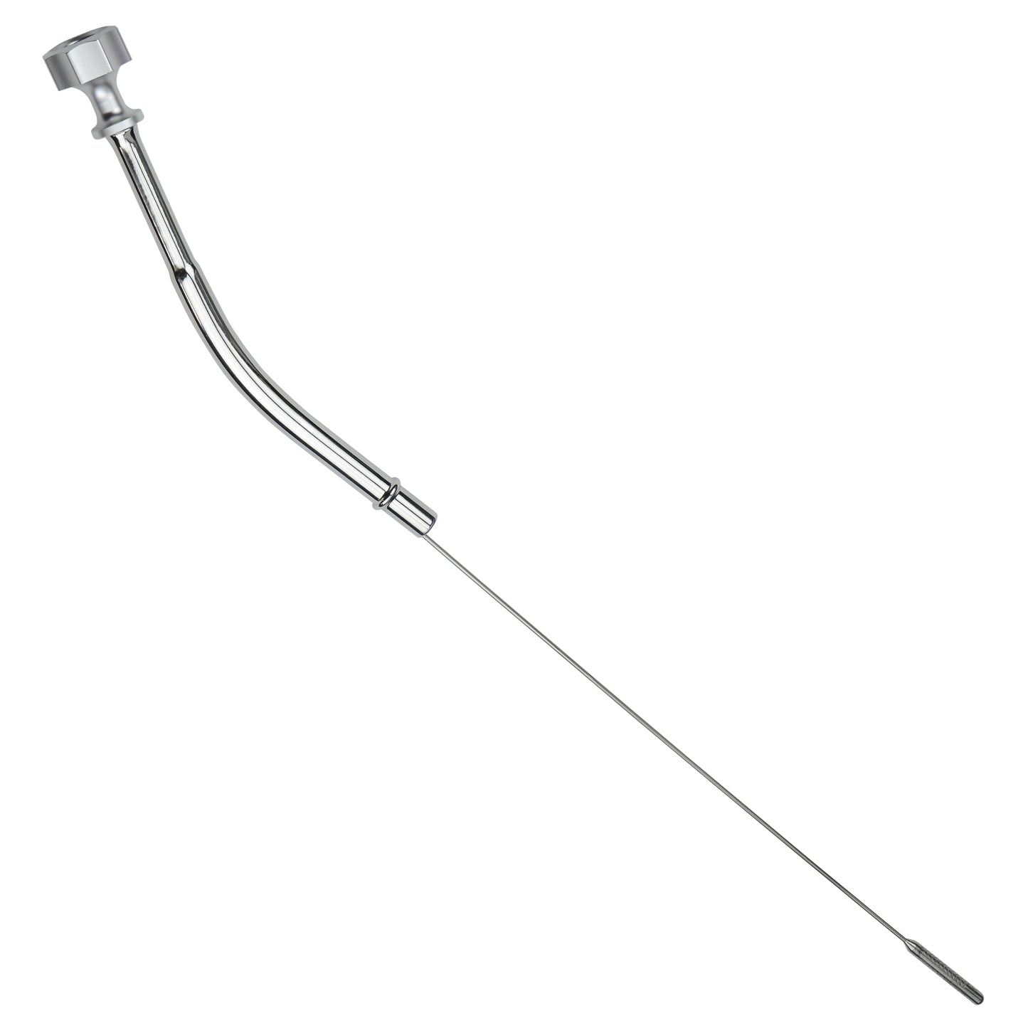 Performance Magnetic Engine Oil Dipstick for Chevrolet 265-400 Small Block - Curved Silver