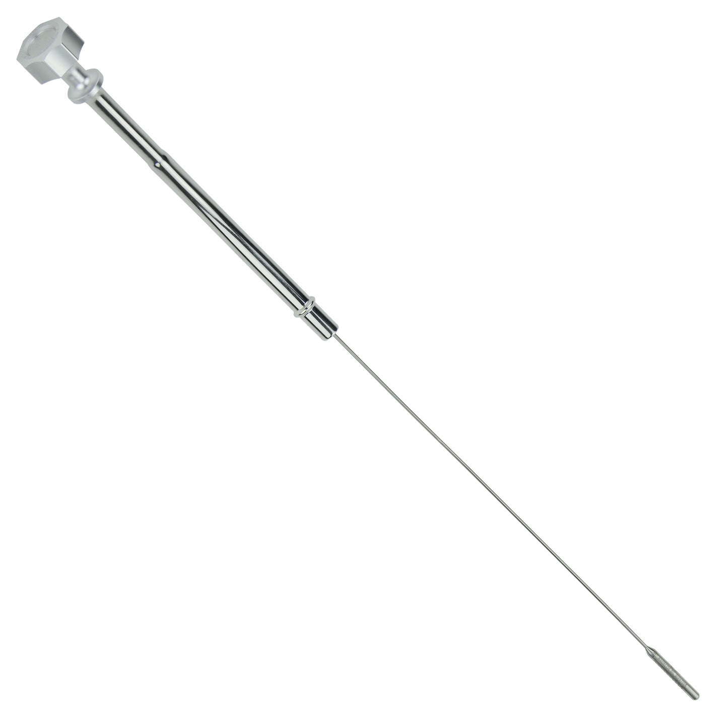 Performance Magnetic Engine Oil Dipstick for Chevrolet 265-400 Small Block - Curved Silver