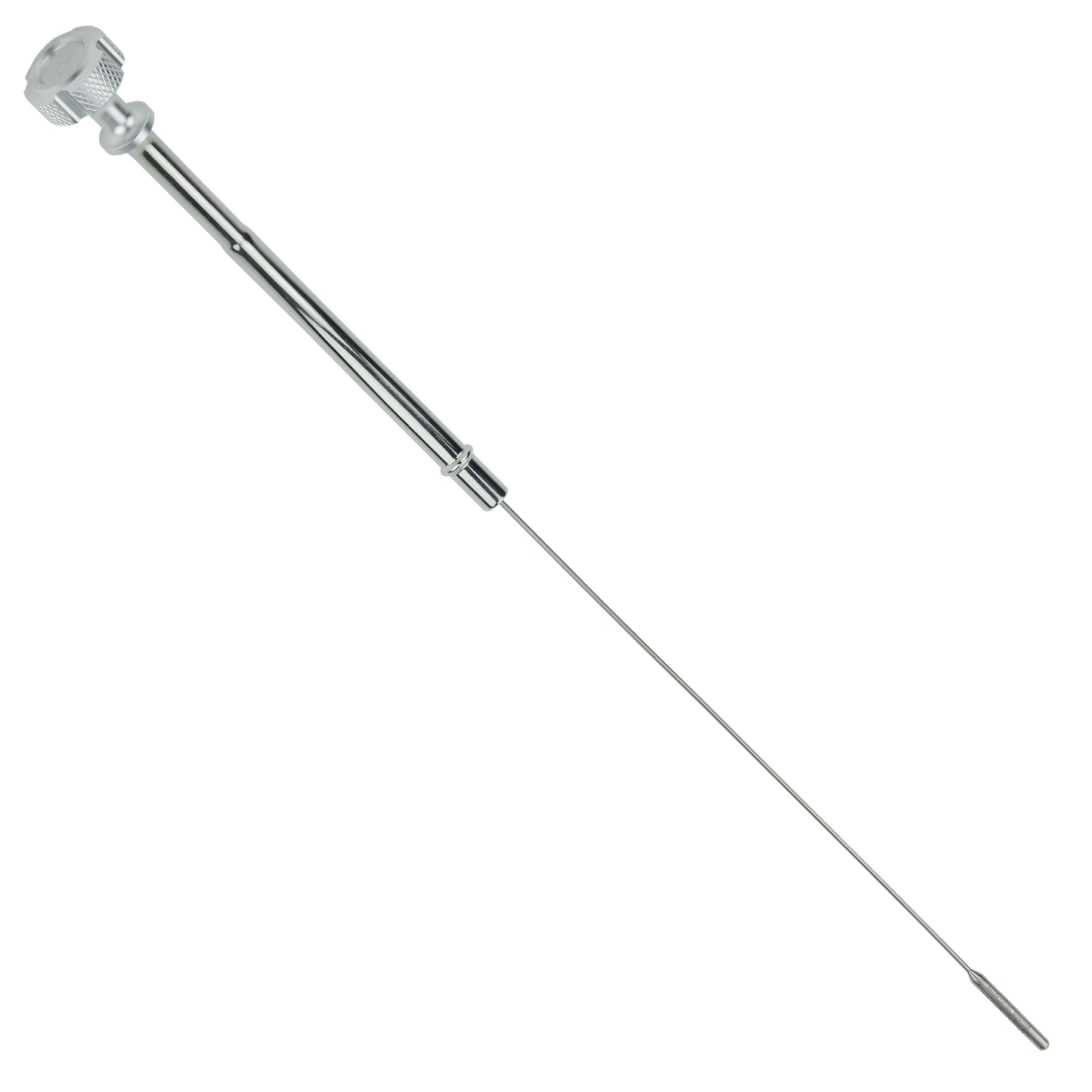 Performance Magnetic Engine Oil Dipstick for Chevrolet 265-400 Small Block - Knurled Silver