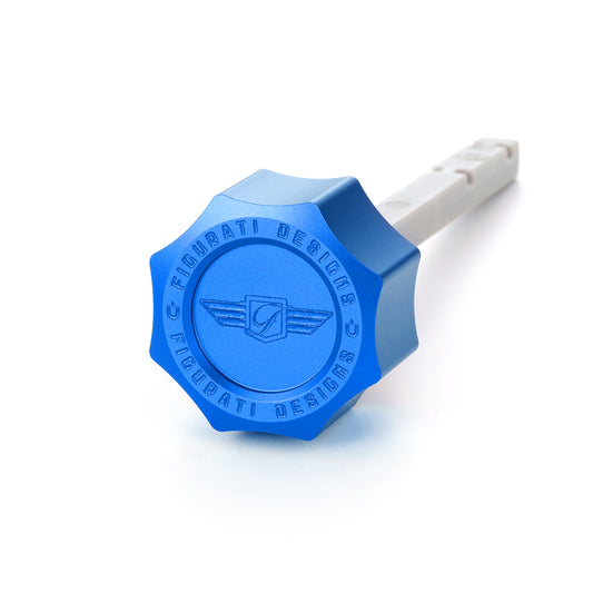 Performance Magnetic Transmission Dipstick for Harley-Davidson M8 (2017-2025) - Curved Blue