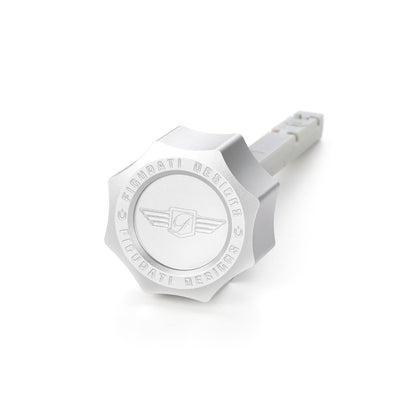 Performance Magnetic Transmission Dipstick for Harley-Davidson M8 (2017-2025) - Curved Raw Silver