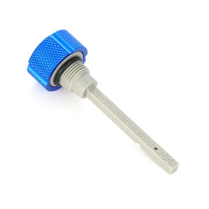 Performance Magnetic Transmission Dipstick for Harley-Davidson M8 (2017-2025) - Knurled Blue