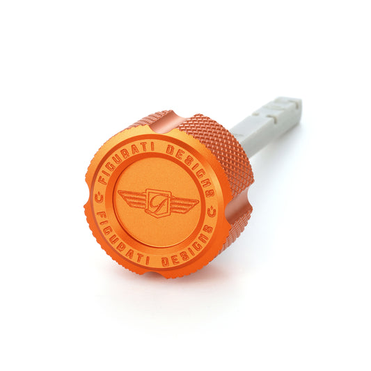 Performance Magnetic Transmission Dipstick for Harley-Davidson M8 (2017-2025) - Knurled Orange