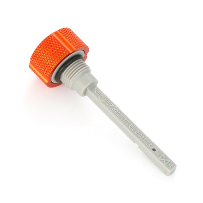 Performance Magnetic Transmission Dipstick for Harley-Davidson M8 (2017-2025) - Knurled Orange