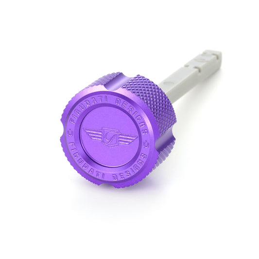 Performance Magnetic Transmission Dipstick for Harley-Davidson M8 (2017-2025) - Knurled Purple