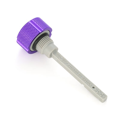 Performance Magnetic Transmission Dipstick for Harley-Davidson M8 (2017-2025) - Knurled Purple