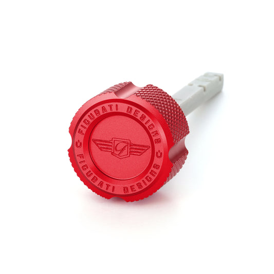 Performance Magnetic Transmission Dipstick for Harley-Davidson M8 (2017-2025) - Knurled Red
