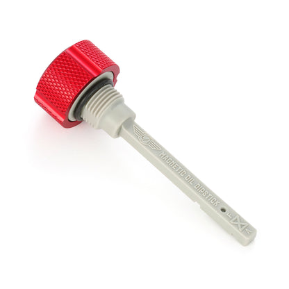 Performance Magnetic Transmission Dipstick for Harley-Davidson M8 (2017-2025) - Knurled Red