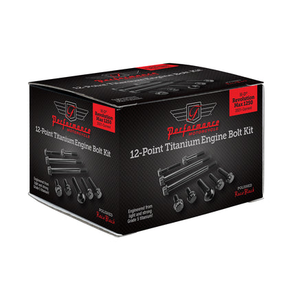 Performance 12 Point Titanium Engine Bolt Kit for Harley-Davidson Revolution Max 1250 - Race Black