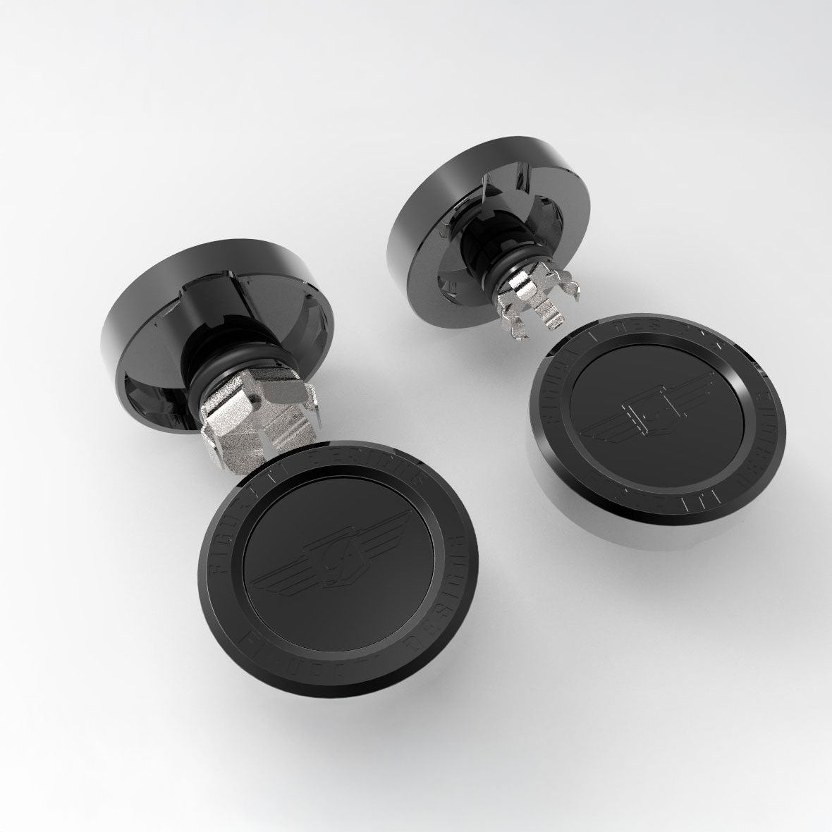 Performance Aluminum Front Axle Nut Covers - Black