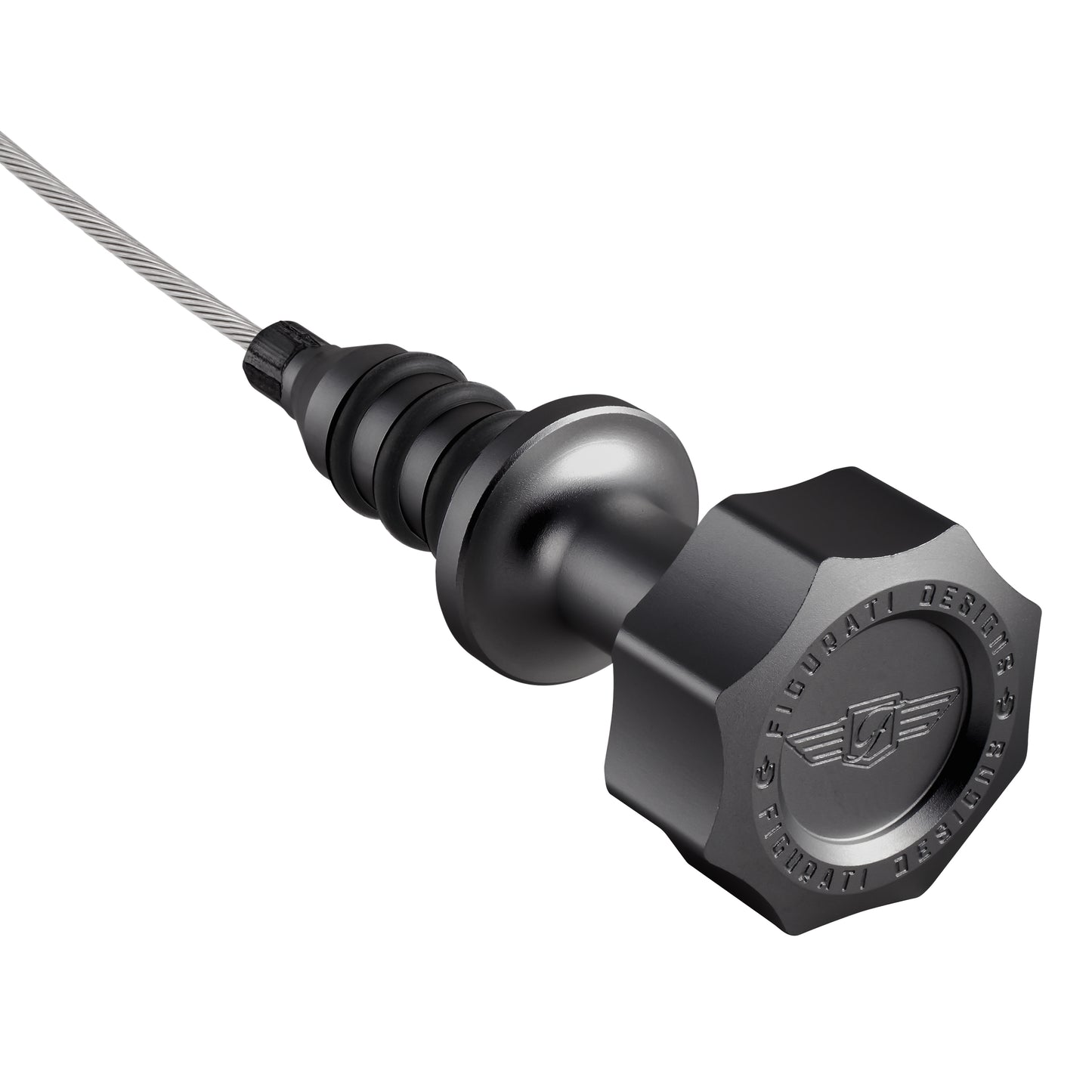 Performance Magnetic Engine Oil Dipstick for Ford 6.7L Power Stroke V8 - Curved Black