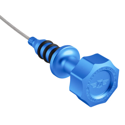 Performance Magnetic Engine Oil Dipstick for Ford 6.7L Power Stroke V8 - Curved Blue
