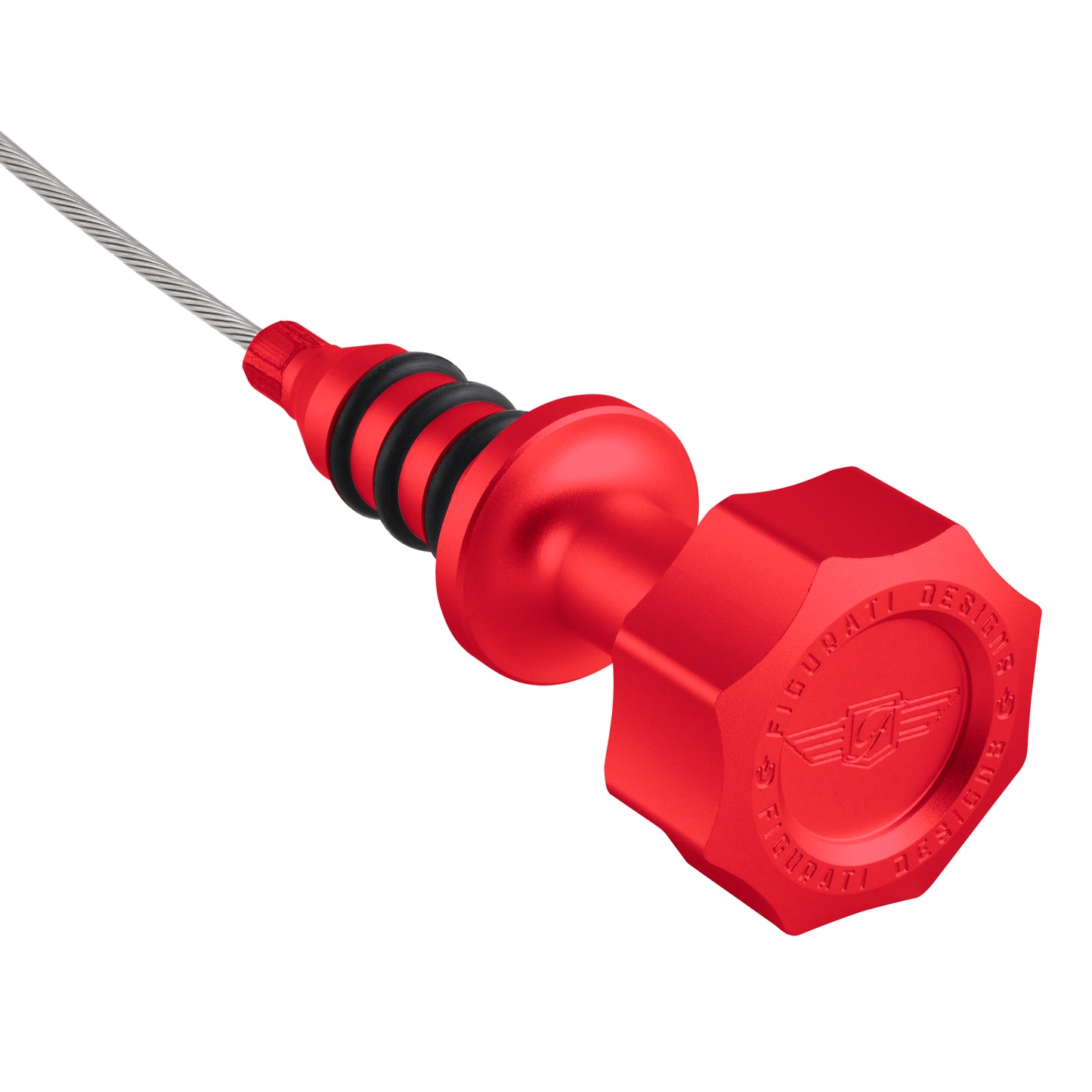 Performance Magnetic Engine Oil Dipstick for RAM 6.7L Cummins Turbo Diesel I6 - Curved Red