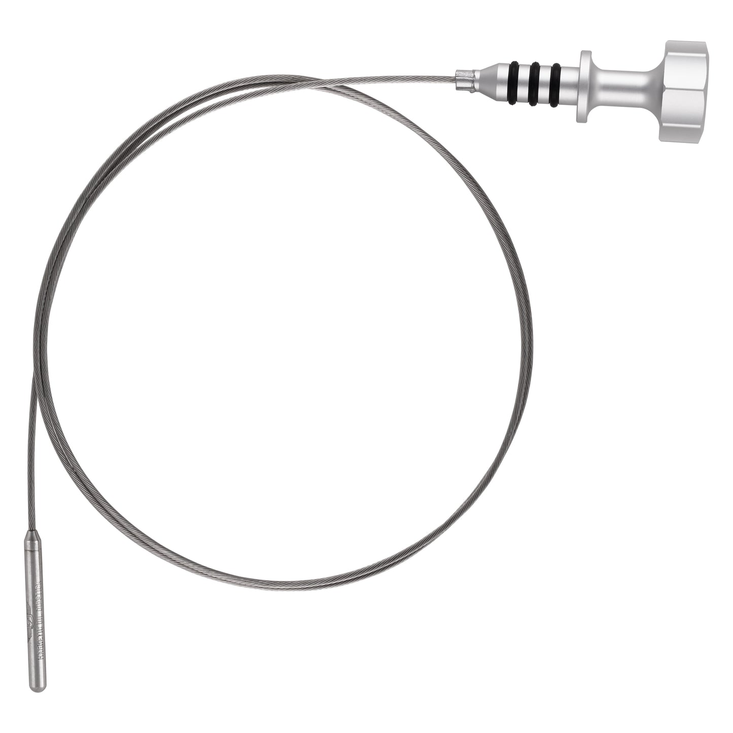 Performance Magnetic Engine Oil Dipstick for RAM 6.7L Cummins Turbo Diesel I6 - Curved Silver