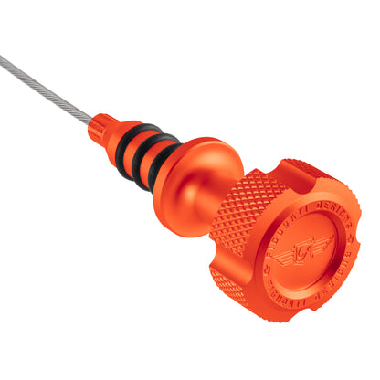 Performance Magnetic Engine Oil Dipstick for Ford 6.7L Power Stroke V8 - Knurled Orange
